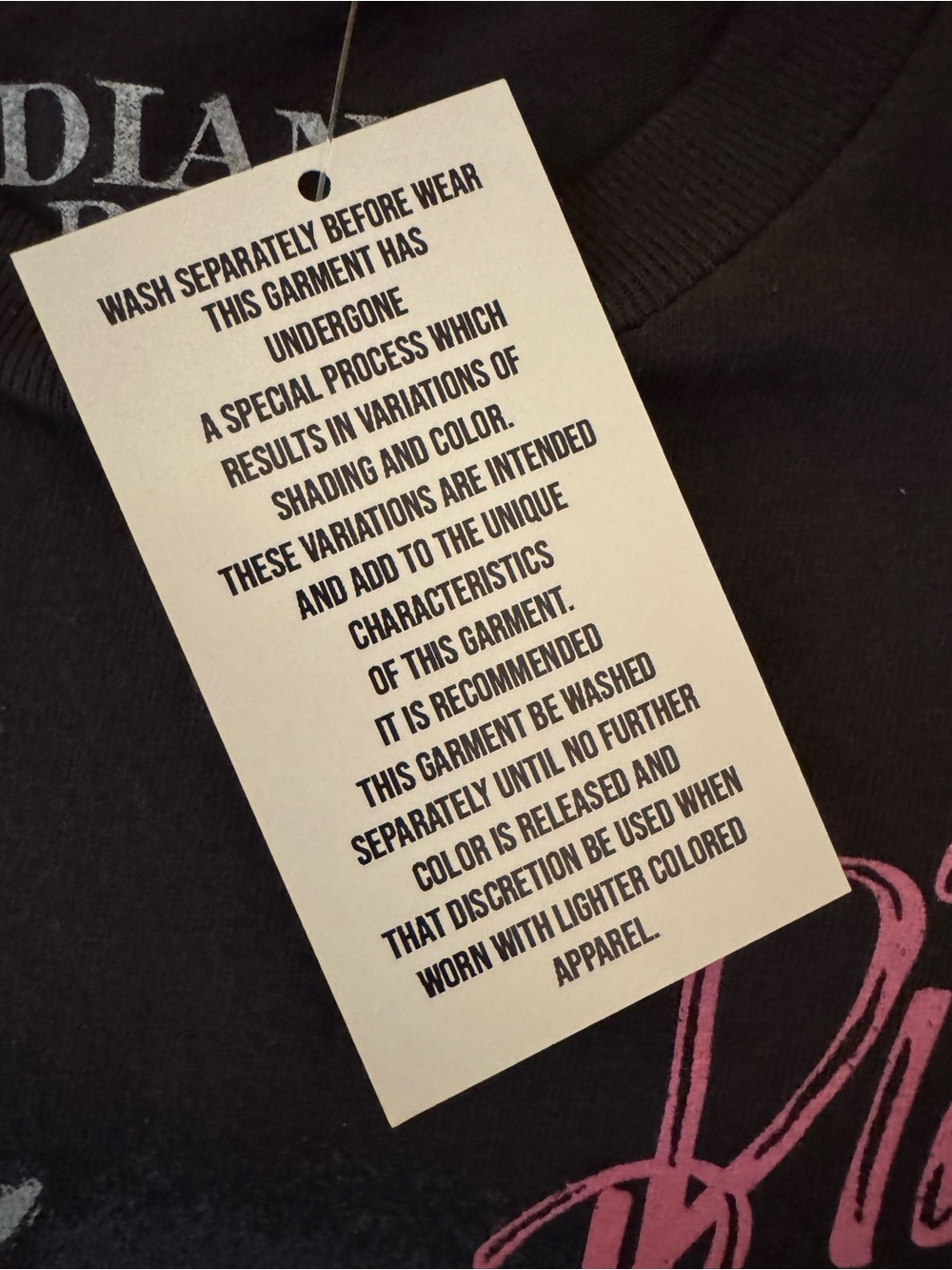 J35. Black Graphic Tee with Pink Accent - Picture 4 of 6